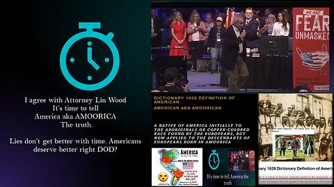 I agree w/Attorney Lin Wood, IT IS TIME TO TELL AMERICA aka AMOORICA THE TRUTH about the USA INC.