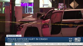 Phoenix police officer, one other hospitalized in crash near 19th and Northern avenues