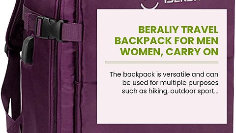 Beraliy Travel Backpack for Men Women, Carry On Backpack,Hiking Backpack Waterproof Outdoor Spo...