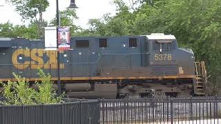 CSX G114 Empty Grain Train in Fostoria, Ohio July 23, 2022