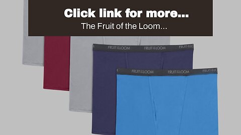 Click link for more information! Fruit of the Loom Men's Crafted Comfort Stretch Boxer Briefs