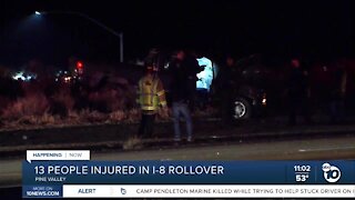 I-8 rollover injures 13 people, taken to hospital