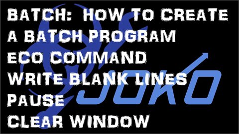 Basic Commands of Batch File Programming (Video 2) |JOKO ENGINEERING|