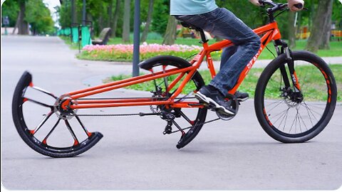 Amazing bicycle with 0.5*2=1 Wheel |#rumble #science #technology