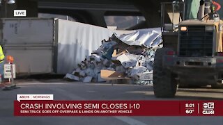 Semi truck crashes into vehicle, spills almond flour in Buckeye