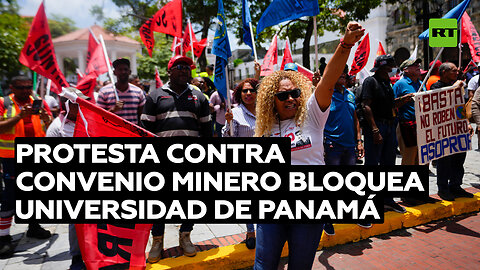 Manifestantes contra el convenio minero cierran vías frente a la Universidad de Panamá