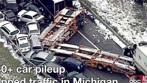 Three people dead in massive pileup on Michigan interstate