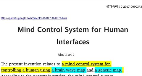 Patent: Mind Control System for Human Interfaces