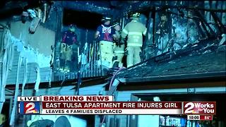 East Tulsa apartment fire injures young girl