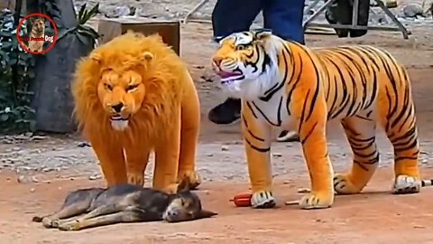 Troll prank dog's & fake lion fake tiger prank to dogs 😂😂😂