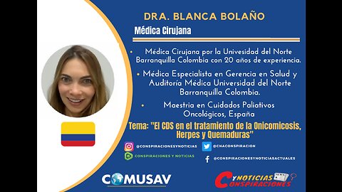 CDS en el Tratamiento de la Onicomicosis, Herpes y Quemaduras por Dra. Blanca Bolaño