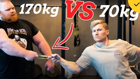 Who will win Rock 170kg vs strongman 70kg?