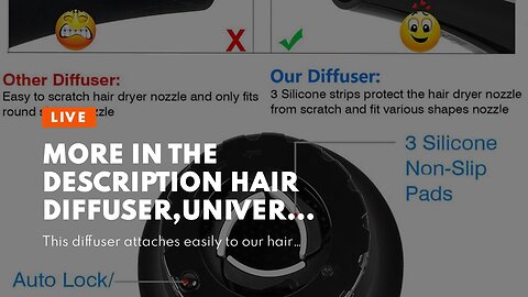 More In The Description Hair Diffuser,Universal Hair Dryer Diffuser Attachment,Blow Dryer Diffu...