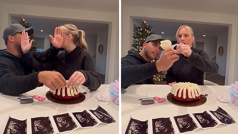 Expecting couple have intimate and emotional gender reveal