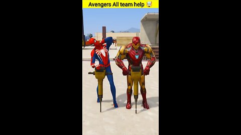 Avengers All team help 🤯 iron man and spider man #ironman #spiderman #hulk