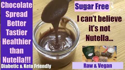 Sugar Free Chocolate Nutella Type Helps Weight loss. Keto & Diabetic Friendly. Vegan