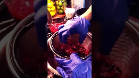 Mashing Wild Mustang Grapes for DELICIOUS Jelly Recipe! 🍇 #shorts #howtomake #diy