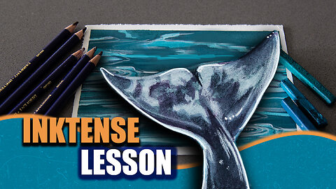 Dolphin Derwent Inktense painting lesson! #inktense