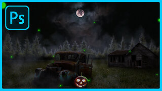 Photoshop Tutorial / Spooky Moonlight Scenario Manipulation Sped Art