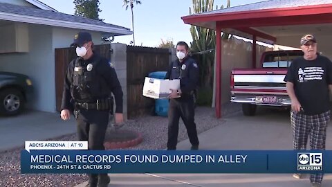 Man finds box containing private medical records dumped in a Phoenix alley