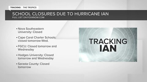 School closures due to Hurricane Ian