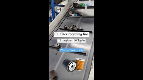 Wiscon's complete oil filter recycling line! #shorts #shortsvideo #recycling #shredder