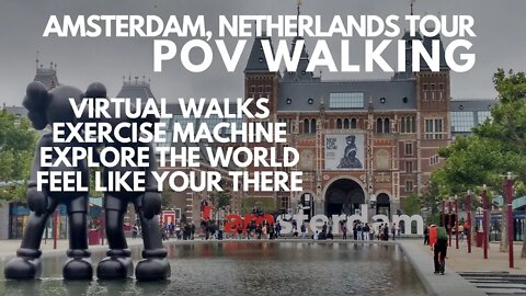 POV WALKING AMSTERDAM, NETHERLANDS VIRTUAL TOUR, TREADMILL, EXERCISE MACHINE, WALKING TOUR - UHD