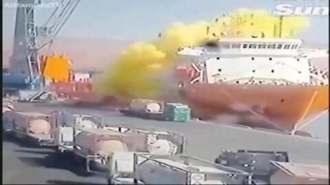 Chilling moment toxic gas engulfs port killing ten and injuring 251 more after crane drops 25 tonne