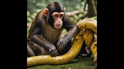 "Monkey's Bold Gamble Ends in Tragedy: Merciless Swallowing by Python Unveiled!"