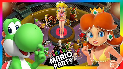Super Mario Party - It's the Pits Minigame - Daisy Yoshi vs Donkey Kong Diggy Kong