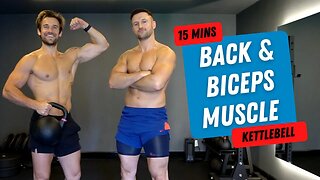 15 Min Kettlebell BACK & BICEPS Workout to Build Muscle