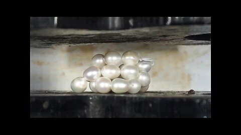 Real Pearls Crushed To Dust In Hydraulic Press