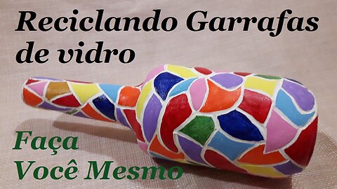 GARRAFA DECORADA - MOSAICO COM MASSA DE BISCUIT (PORCELANA FRIA) @lucibuzo ​