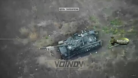 Ukrainian T-64BV tank hit with Lancet kamikaze drone