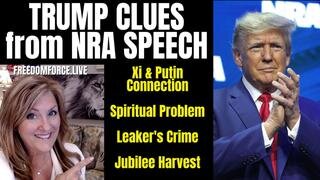 Clues from Trump NRA 23 Speech - Leaker, Omer Harvest 4-16-23