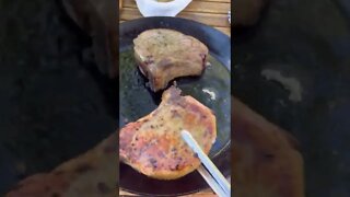 Pork chops smothered in gravy