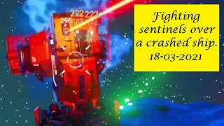 Fighting Sentinels over a crashed ship