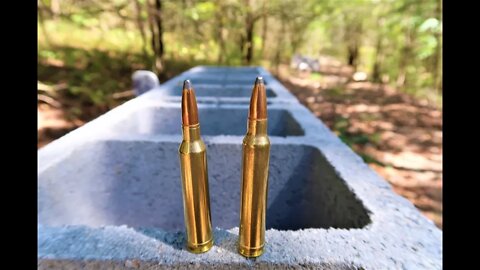 7MM MAG vs 300 WIN MAG - Cinder Block Test