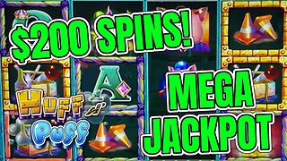 THIS IS INCREDIBLE! 🤯 MASSIVE HUFF N PUFF JACKPOT RISKING IT ALL BETTING $200/SPIN!