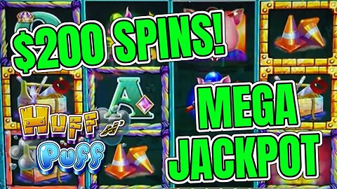 THIS IS INCREDIBLE! 🤯 MASSIVE HUFF N PUFF JACKPOT RISKING IT ALL BETTING $200/SPIN!