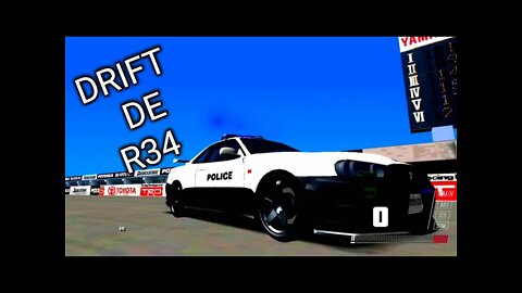 FIZ DRIFT COM O SKYLINE GTR R34 DA POLÍCIA