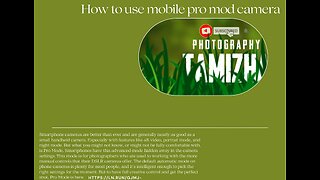 How use mobile pro mod camera