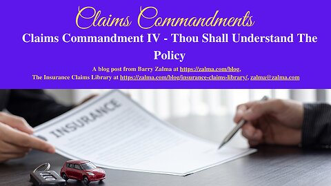 Claims Commandments