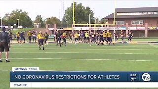 No coronavirus restrictions for athletes