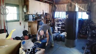 Blue Collar Training - 80 lb Heavy Bag Deadlift Slams.