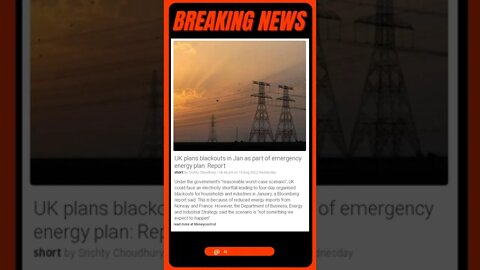 Breaking News: UK plans blackouts in Jan as part of emergency energy plan: Report #shorts #news