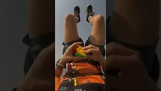 Man solves rubik’s cube while parachuting…😳 #cubing #shorts