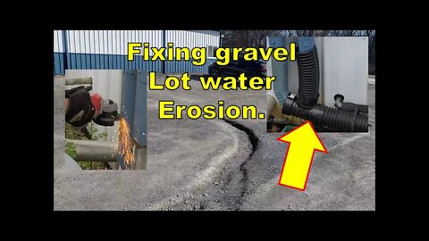 Extending Gutter downspouts to fix gravel parking lot water erosion
