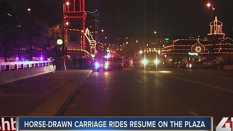 Horse-drawn carriages return to the Plaza after crash