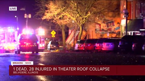 1 dead, 28 injured: Roof collapses during concert in northern Illinois